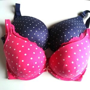 CACIQUE Set of 2 Boost Plunge Bras (Size 38DD)